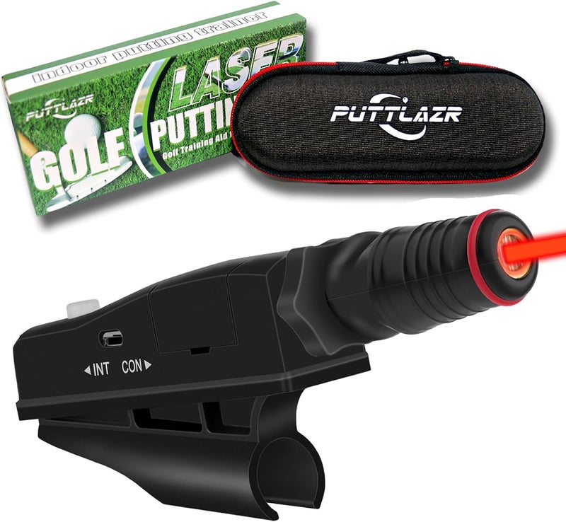 PUTTLAZR Indoor Golf Training Aid, Putting Trainer for Perfect Alignment Tool, Red Line Putt Pro, Ideal Gift for Men, Golf Accessories for Men - Image 1